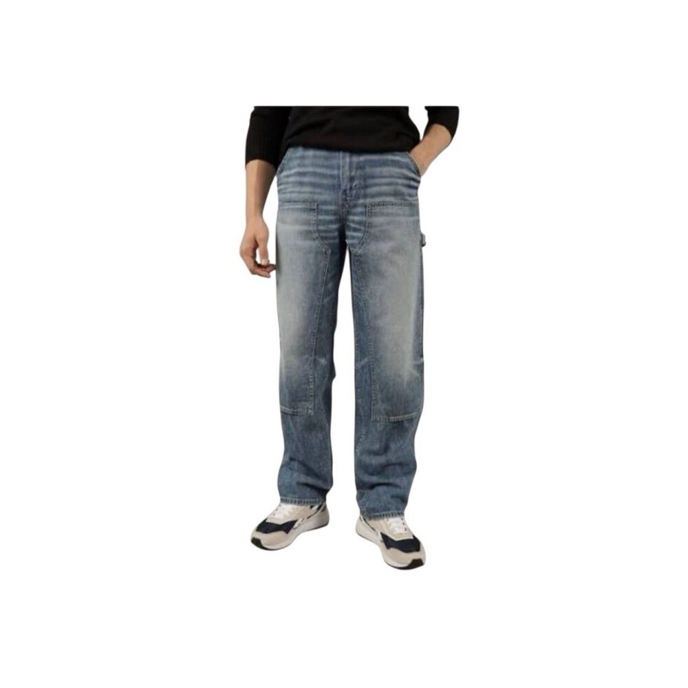 American Eagle Double Knee Carpenter Jeans Men's Size 36X30 Medium Blue Wash NWT